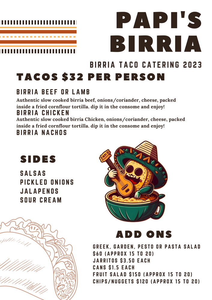
                  
                    Birria Taco Catering ($ Per Person)
                  
                