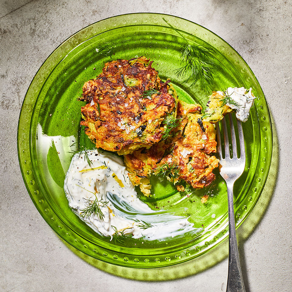 Zucchini Fritters with Yoghurt Dip (15 Serves)